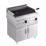 Gas lavasteengrill - 14kW - 0,8x0,7m - Kantelbaar grillrooster - 2 grillroosters - Staand model - 700mm diep - RVS