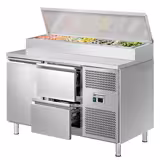 Saladette refrigerata professionale ECO - 1360x700mm - 1 porta e 2 cassetti - per 7x GN 1/3 vaschette