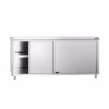 Szafka robocza ze stali nierdzewnej PREMIUM - 1800x800mm - z drzwiami przesuwnymi