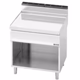 Elemento neutro | Base aperta - 800x714x1020mm - acciaio inox AISI 304 | con alzatina | spigoli arrotondati | piedini regolabili in altezza - compatibile con serie LORENZO 700