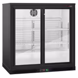 Barkyl - 900mm - 220 liter - med 2 skjutdörrar i glas - svart