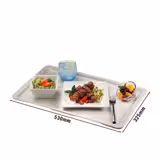 (12 τεμάχια) CAMBRO | Δίσκος από πολυεστέρα Lite - GN 1/1 - επίπεδες άκρες - Γκρι γρανίτη