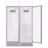 (2 pièces) Vitrine réfrigérée à boissons - 690 litres - design sans cadre - avec 2 portes vitrées et écran publicitaire