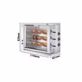 Gaz Rôtissoire à poulets Compacte à poser - 19,4kW - avec 3 broches pour jusqu’à 18 poulets