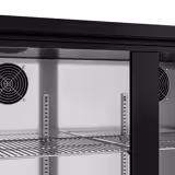 Drankenkoelkast - 920mm - 500,0L - digitaal display - RVS interieur - met 2 glasdeuren - zwart