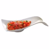 (6 Stück) Besteckablage - SMALL WAVE - Melamin - 260x130mm - Weiß