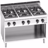 Gas Hob - 31.5kW - 6 burners - with open base shelf