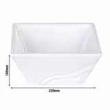 (10 db) Tál - melamin - 220x220 mm - Etagère/büféállványhoz, magasság: 100 mm - fehér