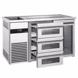Back Bar Cooler PREMIUM - 1550x700mm - Single Glass Door & 3 Drawers