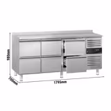 Balcão refrigerado ECO - 1795x700mm - 417L - 6 gavetas - GN 1/1 - com ressalto traseiro; 2 a 8°C; frio ventilado; Painel frontal à direita