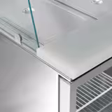 Commercial Saladette Counter PREMIUM - 1368mm - 288L - 3 glass doors - with glass canopy for 4 x GN 1/1
