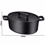 WMF | FLAVOUR - Sütőedény ovális - 330x260mm - öntöttvas - 8,6 liter - fedéllel együtt - fekete