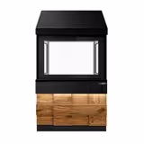 Grill à gaz TORONTO - 1100 mm - Façade en bois - plan de travail en granit noir - verre de protection thermique