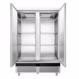 Armoire réfrigérée positive Inox AISI 430 PREMIUM - GN 2/1 - 1400 L - avec 2 portes & Glissières & 4 grilles