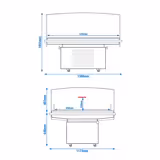 Vitrină frigorifică tip insulă - supermarket - 1380x1173 mm - 1310 litri - uși glisante din sticlă - negru