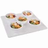 (6 st) Serveringsbricka PURE - Melamin - 265x265 mm - Höjd: 30 mm - Vit - Stapelbar