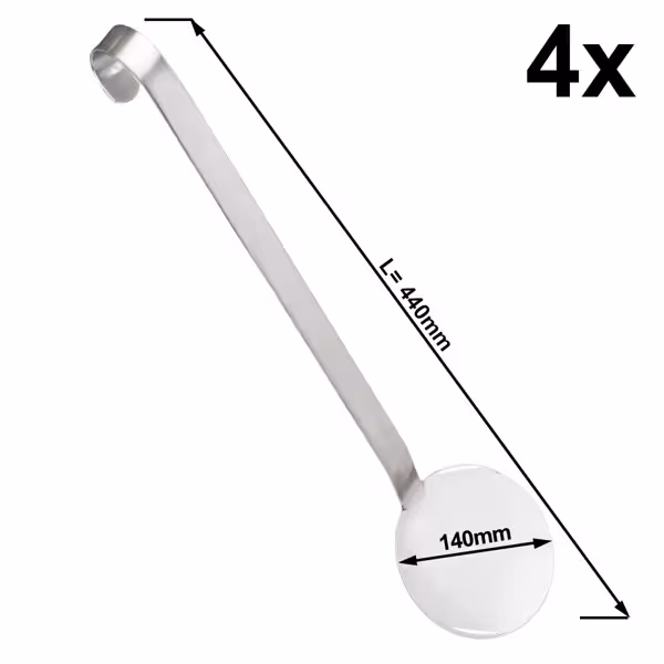 (4 stuks) Rijstlepel - Ø 140mm - RVS
