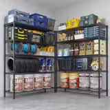 Steel Wire Shelving Unit - 1200x450mm - 5 shelves - Black