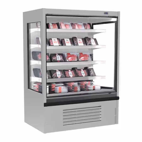 Murale Refrigerato Professionale - 1250mm - 455l - +2°/+4°C - con 4 ripiani - tenda notte