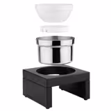 Bowl - BRIDGE - Stainless Steel, Melamine & Wood - 0.5L - round - Ø 140mm - 185x185mm - Depth: 100mm - Dark Brown