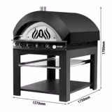 Gas Pizzaugn - Svart - 11x 25cm - Manuell - inkl. underrede