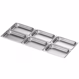 (6 pz) Bacinella GN in acciaio inox GN 1/1 - Altezza: 65mm