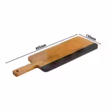 (6 unid) Tábua de servir PREMIUM ROCKWOOD - Conjunto de 6 peças - com tira de ardósia natural para escrever - madeira de acácia - 405x130mm