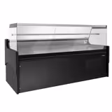 Serve Over Counter - 2480x975mm - black front - glass sliding windows - granite worktop - capacity 200 litres