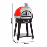 Gazlı Pizza Fırını - Manuel - Kırmızı - maks. 400°C - dâhil: Alt Çerçeve & Alt Raf