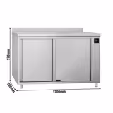 ECO Commercial Heated Worktop cabinet - 1200x700mm - with raised edge & sliding doors - digital