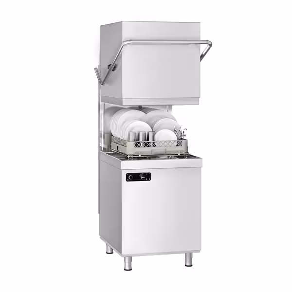 Doorschuifvaatwasser 50x50cm - Handmatige bediening - 400V - 6,52kW - met zeep- & glansspoelpomp