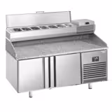 Commercial Pizza Prep Counter - Granite Top PREMIUM PLUS - 1738x800mm - with 2 doors - incl. refrigerated topping unit - 7x GN 1/4