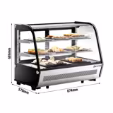 Vitrine réfrigérée de table - 160 litres - 870mm - ronde - avec 2 étagères