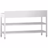 Edelstahl Arbeitstisch PREMIUM - 2000x800mm - mit Grundboden, Aufkantung & Zwischenboden