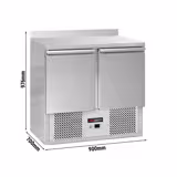 Commercial Refrigerated Worktable ECO - 900x700 - 2 Doors - Upstand