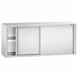 Paslanmaz Çelik Duvar Dolabı PREMIUM - 1600x400mm - Sürgü Kapılı - 650mm yükseklik - Ara Raflı