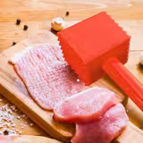 Handmatig Vleeshamer - kunststof - hoekig - rood