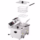 Elektro Doppelfritteuse - 8+8 Liter - 6,5 kW - mit Ablasshahn