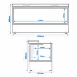 Arca frigorífica para garrafas horizontal (botelheiro) - Preto - 282L