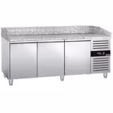 Banco pizza refrigerato ECO - 2000x800mm - con 3 porte - piano in granito