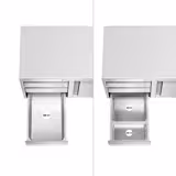 Szafka robocza ze stali nierdzewnej PREMIUM - 1400x700 mm - z 3 szufladami po lewej stronie bez panelu tylnego