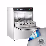 Doppelwandige Gläserspülmaschine - Digital - 2,97 kW - inkl. Entkalker - mit Reiniger-, Klarspüler- & Laugenpumpe