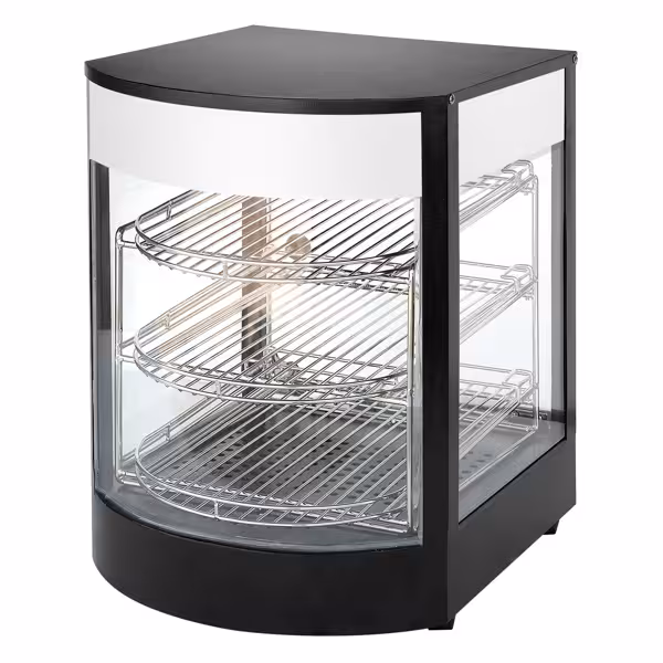 Warmhoudvitrine - 355mm - 800W - 3 niveaus - zwart