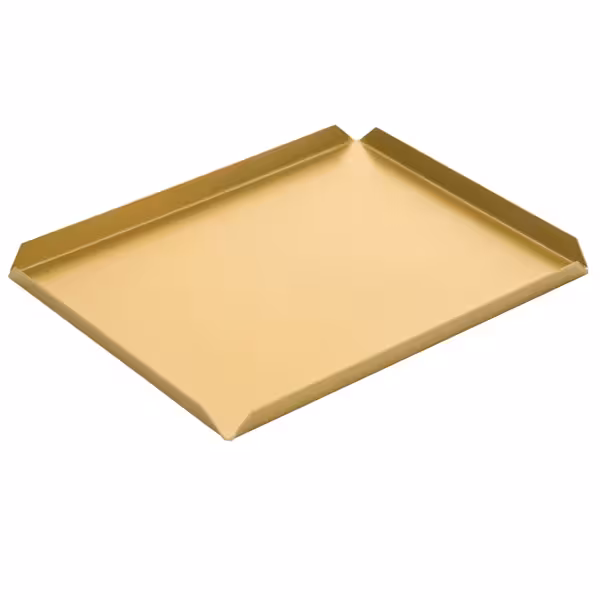 (5 stuks) Presenteerschaal - Aluminium - 300x200x10mm - rechthoekig - champagner