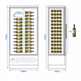 Nevera para vino panorámico - 1 zona climática - 450 litros - máximo 104 botellas
