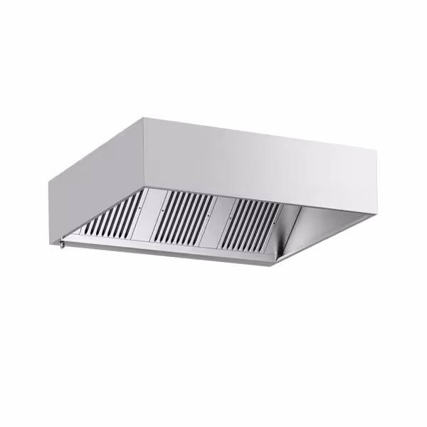 Commercial Wall-Mounted Extractor Hood - 1800mm - Baffle Filters & Lighting