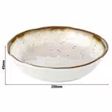 (6 Stück) Schale - STONE ART - Melamin - 0,6 Liter - Ø 200mm - Weiß/Braun