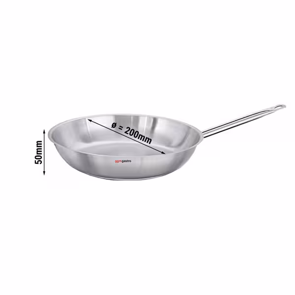 Bratpfanne - Edelstahl - 1,4 Liter - Ø 200mm - Höhe: 50mm - Induktionsgeeignet