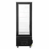 Vitrine réfrigérée 4 faces vitrées / Vitrine panoramique – 340 litres – 5 étagères – Noir