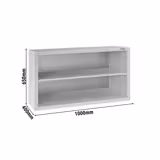 Szafka wisząca ze stali nierdzewnej ECO - 1000x400mm - otwarta - skręcana - 650mm wysokości